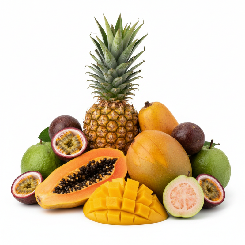 Tropical Fruits - Mango, Pineapple, Papaya and Passion Fruit